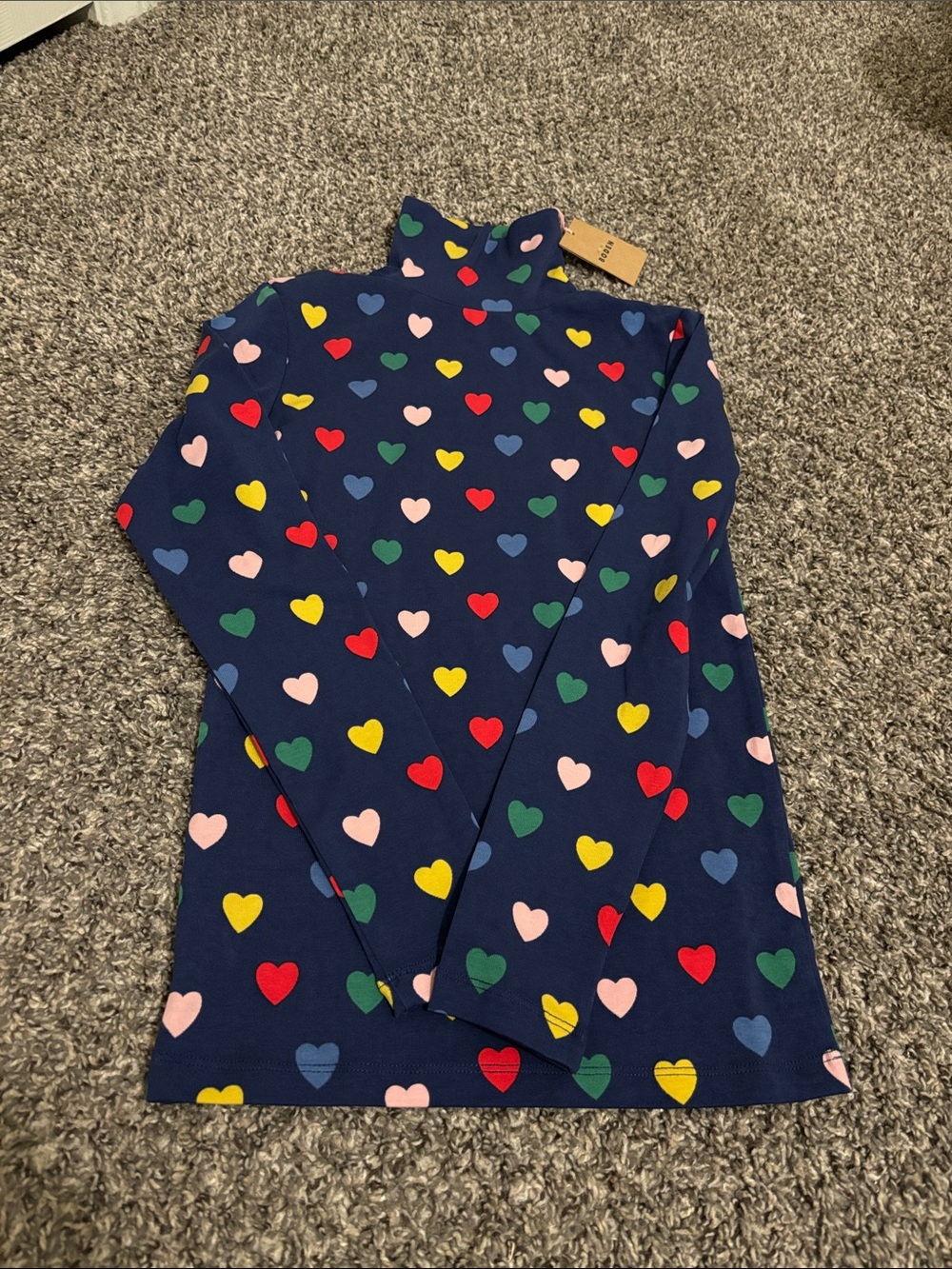 Mini Boden heart turtleneck shirt 11-12 Youth fall winter boho casual cute Girl